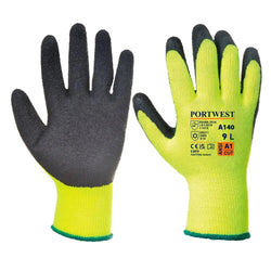 A140 Thermal Grip Work Gloves Palm Dipped Black, X-Small- Bannav S Bannav LLC